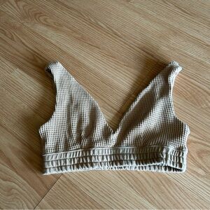 Better Together Tan Beige Ribbed Knit Bra Top Medium